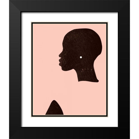 Pink Silhouette I Black Modern Wood Framed Art Print with Double Matting by Parker, Jennifer Paxton