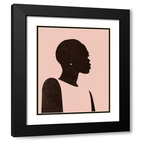 Pink Silhouette II Black Modern Wood Framed Art Print with Double Matting by Parker, Jennifer Paxton
