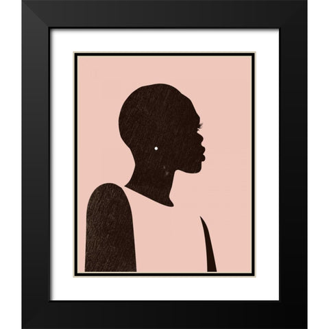 Pink Silhouette II Black Modern Wood Framed Art Print with Double Matting by Parker, Jennifer Paxton