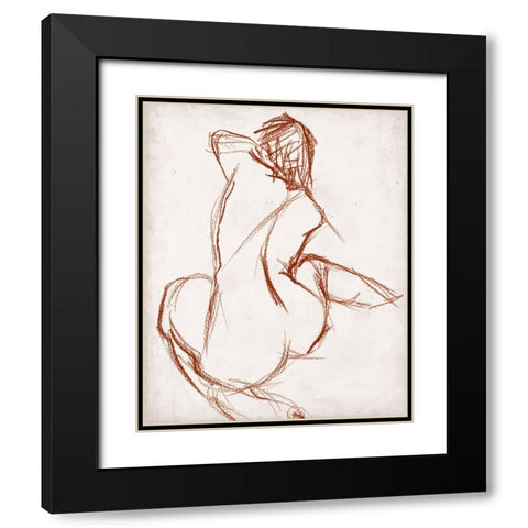 Rust Charcoal Nude Study I Black Modern Wood Framed Art Print with Double Matting by Parker, Jennifer Paxton
