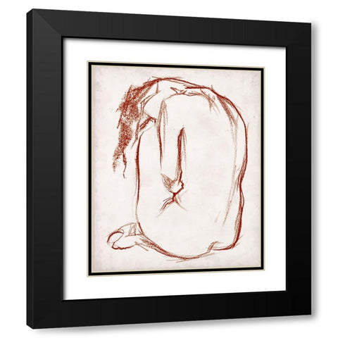 Rust Charcoal Nude Study II Black Modern Wood Framed Art Print with Double Matting by Parker, Jennifer Paxton