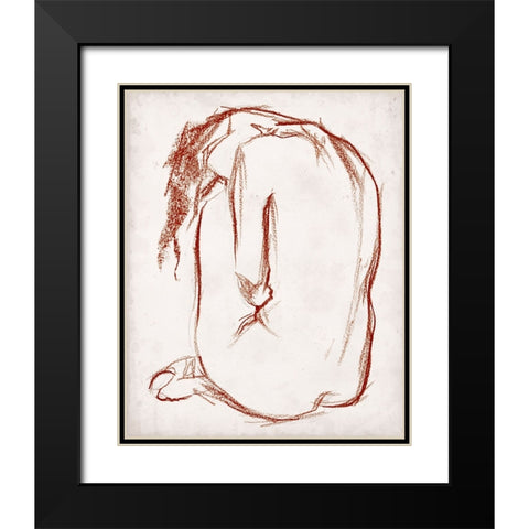 Rust Charcoal Nude Study II Black Modern Wood Framed Art Print with Double Matting by Parker, Jennifer Paxton