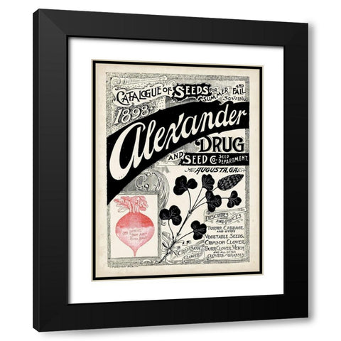 Antique Seed Packets XIV Black Modern Wood Framed Art Print with Double Matting by Unknown