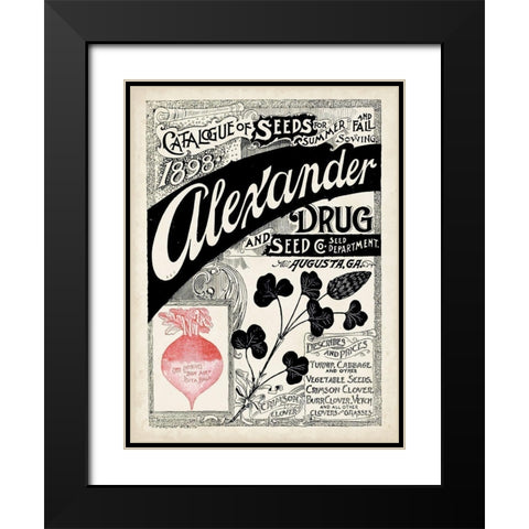 Antique Seed Packets XIV Black Modern Wood Framed Art Print with Double Matting by Unknown