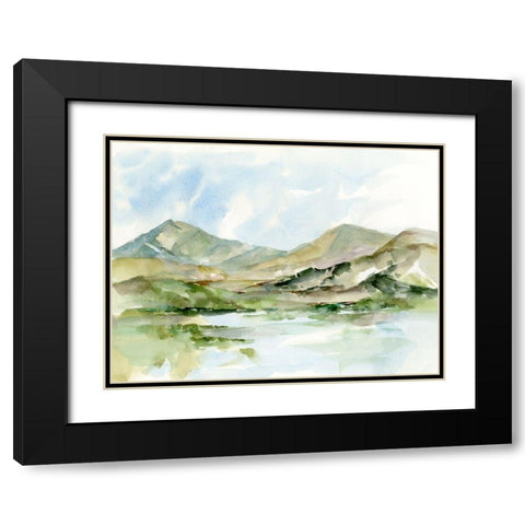 Serene Mountains II Black Modern Wood Framed Art Print with Double Matting by Harper, Ethan