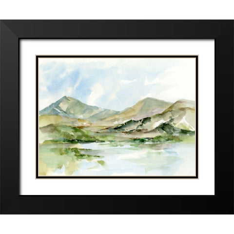 Serene Mountains II Black Modern Wood Framed Art Print with Double Matting by Harper, Ethan