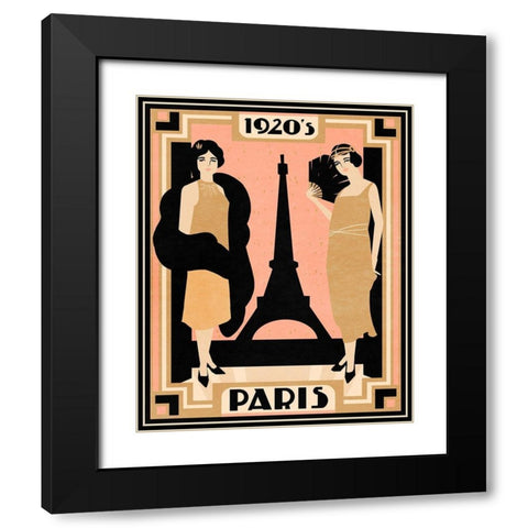 1920s Paris I Black Modern Wood Framed Art Print with Double Matting by Warren, Annie