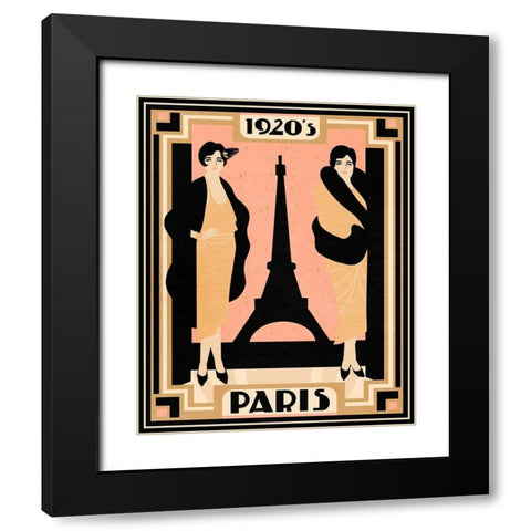 1920s Paris II Black Modern Wood Framed Art Print with Double Matting by Warren, Annie