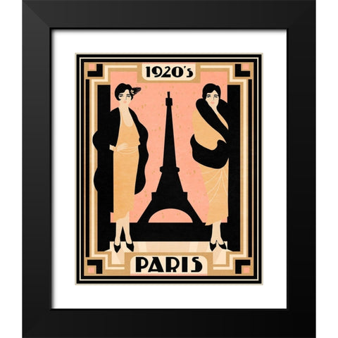 1920s Paris II Black Modern Wood Framed Art Print with Double Matting by Warren, Annie