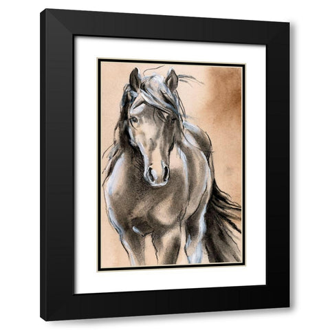 Sketched Horse II Black Modern Wood Framed Art Print with Double Matting by Parker, Jennifer Paxton