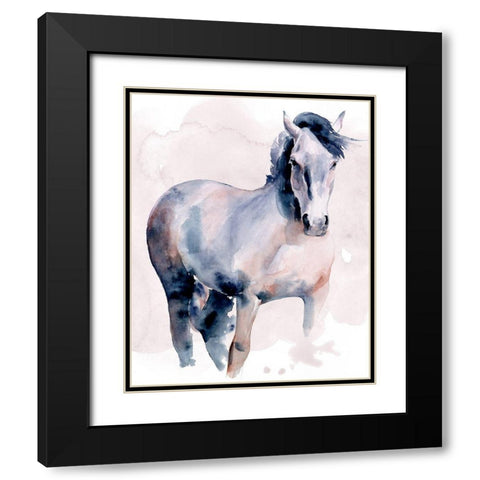 Horse in Watercolor I Black Modern Wood Framed Art Print with Double Matting by Parker, Jennifer Paxton