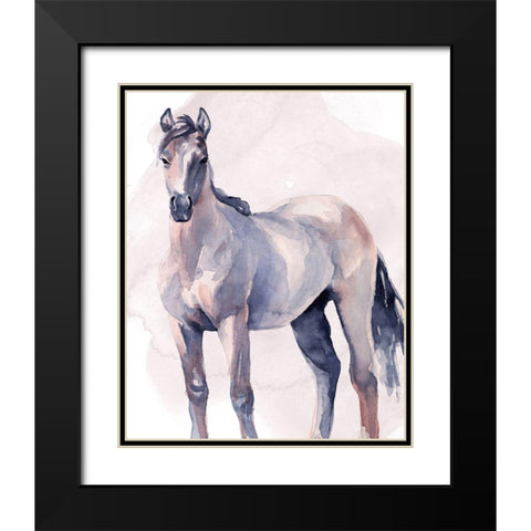 Horse in Watercolor II Black Modern Wood Framed Art Print with Double Matting by Parker, Jennifer Paxton