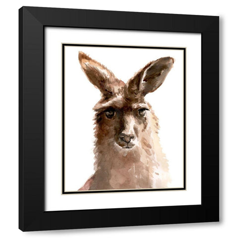 Kangaroo Portrait II Black Modern Wood Framed Art Print with Double Matting by Parker, Jennifer Paxton