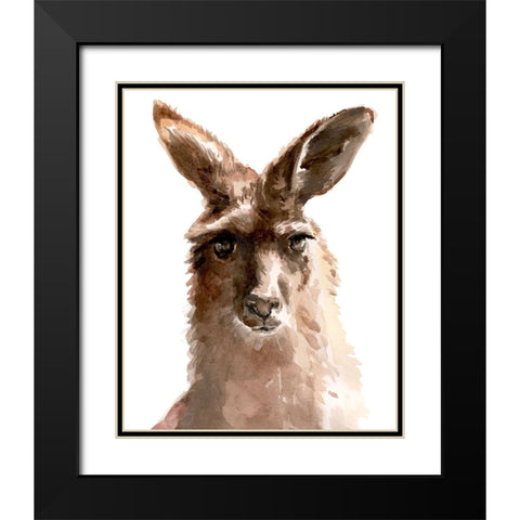 Kangaroo Portrait II Black Modern Wood Framed Art Print with Double Matting by Parker, Jennifer Paxton