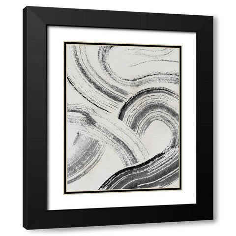 Zen Flow I Black Modern Wood Framed Art Print with Double Matting by Parker, Jennifer Paxton