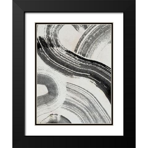 Zen Flow III Black Modern Wood Framed Art Print with Double Matting by Parker, Jennifer Paxton