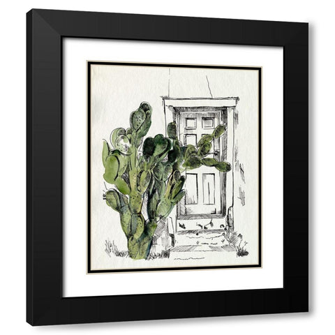 Cactus Door I Black Modern Wood Framed Art Print with Double Matting by Parker, Jennifer Paxton