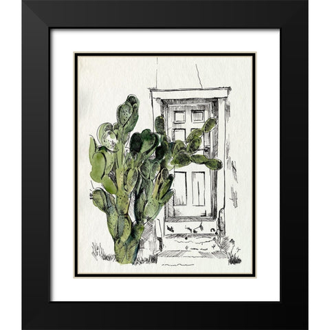 Cactus Door I Black Modern Wood Framed Art Print with Double Matting by Parker, Jennifer Paxton