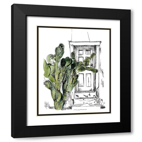 Cactus Door III Black Modern Wood Framed Art Print with Double Matting by Parker, Jennifer Paxton