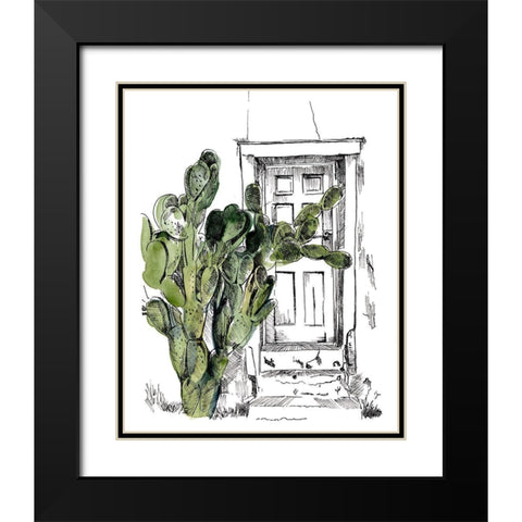 Cactus Door III Black Modern Wood Framed Art Print with Double Matting by Parker, Jennifer Paxton