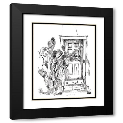 Cactus Door V Black Modern Wood Framed Art Print with Double Matting by Parker, Jennifer Paxton