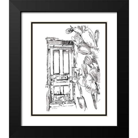 Cactus Door VI Black Modern Wood Framed Art Print with Double Matting by Parker, Jennifer Paxton