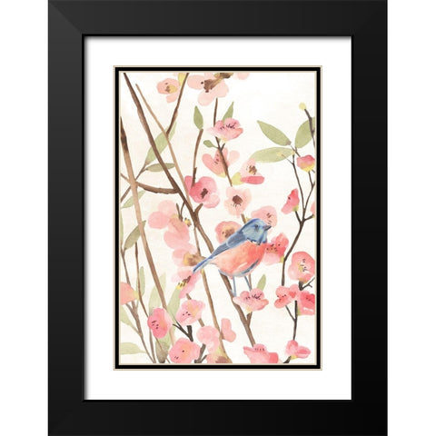 Cherry Blossom Perch I Black Modern Wood Framed Art Print with Double Matting by Warren, Annie