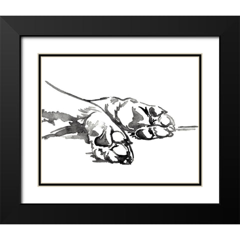 Linear Paws I Black Modern Wood Framed Art Print with Double Matting by Parker, Jennifer Paxton