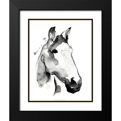 White Stallion I Black Modern Wood Framed Art Print with Double Matting by Parker, Jennifer Paxton