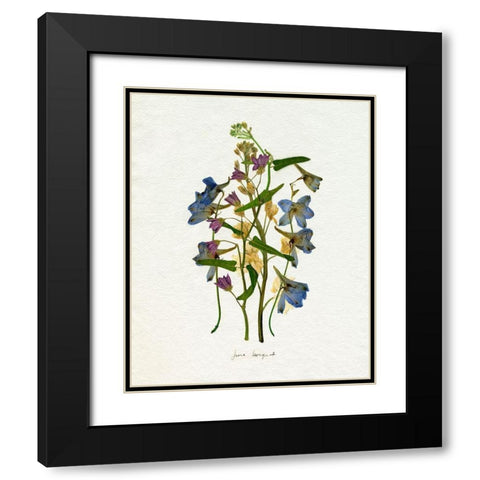 Pressed June Arrangement I Black Modern Wood Framed Art Print with Double Matting by Caroline, Emma