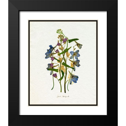 Pressed June Arrangement I Black Modern Wood Framed Art Print with Double Matting by Caroline, Emma