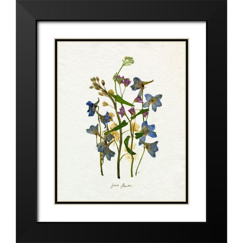 Pressed June Arrangement II Black Modern Wood Framed Art Print with Double Matting by Caroline, Emma