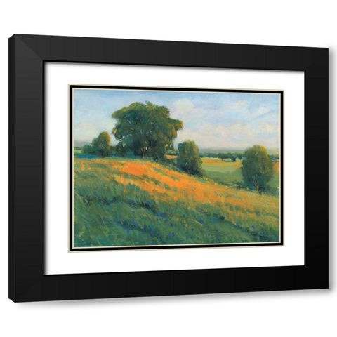 Poppy Fields I Black Modern Wood Framed Art Print with Double Matting by OToole, Tim