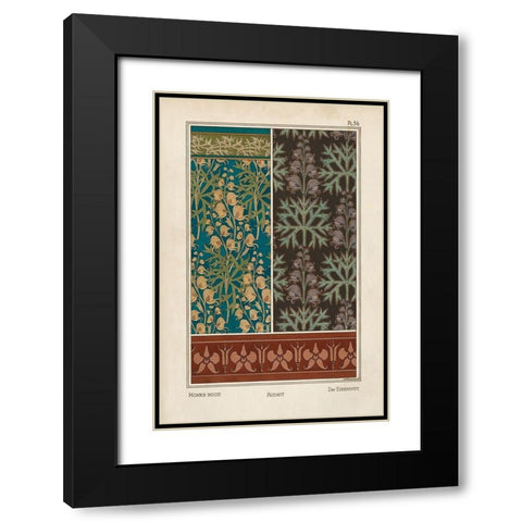Nouveau Decorative V Black Modern Wood Framed Art Print with Double Matting by Vision Studio