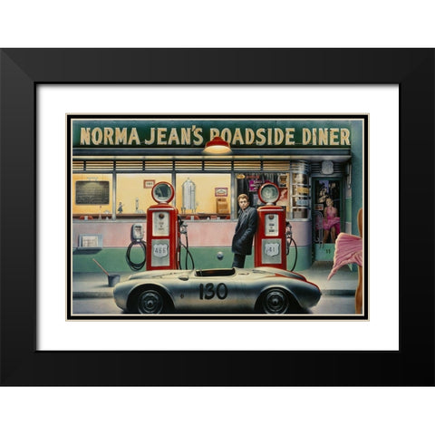 Destiny Highway Calendar Girl Black Modern Wood Framed Art Print with Double Matting by Consani, Chris