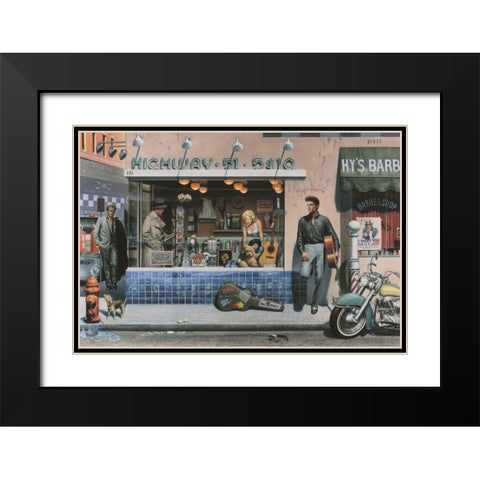 Highway 51 Black Modern Wood Framed Art Print with Double Matting by Consani, Chris