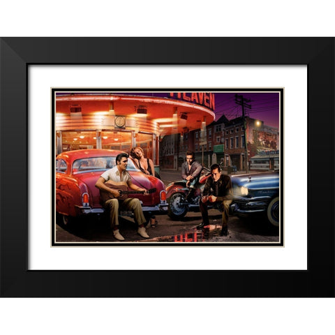 Leg XRoads Black Modern Wood Framed Art Print with Double Matting by Consani, Chris