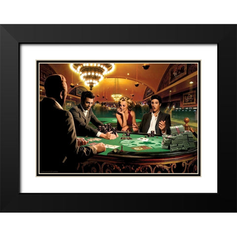 Royal Flush Black Modern Wood Framed Art Print with Double Matting by Consani, Chris