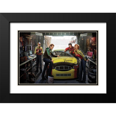 Eternal Speedway Black Modern Wood Framed Art Print with Double Matting by Consani, Chris