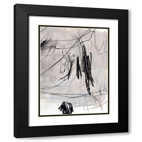 Charcoal Waltz II Black Modern Wood Framed Art Print with Double Matting by Parker, Jennifer Paxton