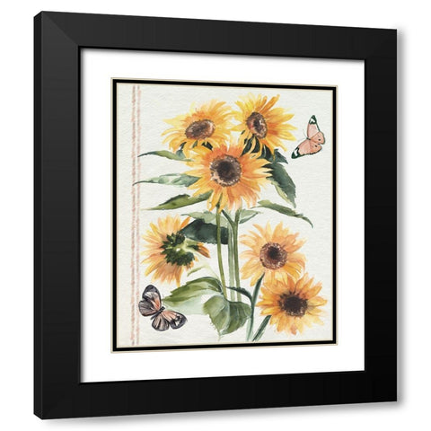 Autumn Sunflowers I Black Modern Wood Framed Art Print with Double Matting by Parker, Jennifer Paxton