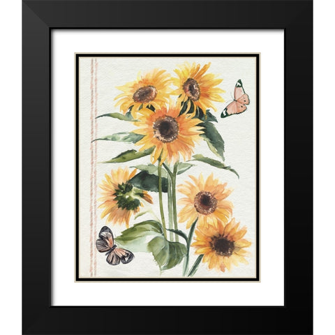 Autumn Sunflowers I Black Modern Wood Framed Art Print with Double Matting by Parker, Jennifer Paxton