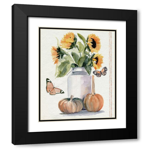 Autumn Sunflowers II Black Modern Wood Framed Art Print with Double Matting by Parker, Jennifer Paxton