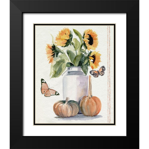 Autumn Sunflowers II Black Modern Wood Framed Art Print with Double Matting by Parker, Jennifer Paxton