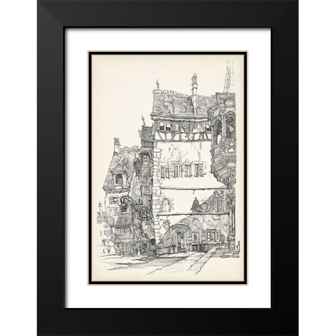 Vintage Italian Village I Black Modern Wood Framed Art Print with Double Matting by Foust, Richard