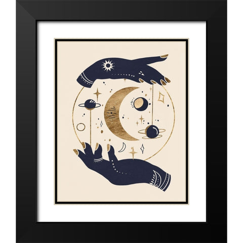 Moon Hands I Black Modern Wood Framed Art Print with Double Matting by Warren, Annie