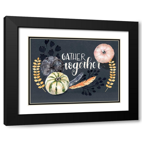 Harvest Blue Pumpkin II Black Modern Wood Framed Art Print with Double Matting by Parker, Jennifer Paxton