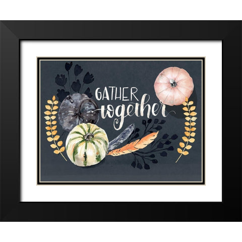 Harvest Blue Pumpkin II Black Modern Wood Framed Art Print with Double Matting by Parker, Jennifer Paxton