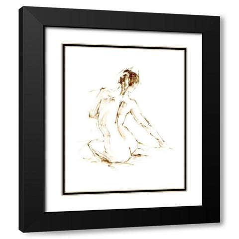 Drybrush Figure Study I Black Modern Wood Framed Art Print with Double Matting by Harper, Ethan