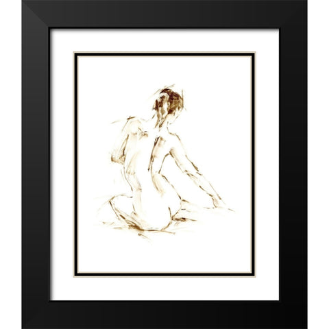 Drybrush Figure Study I Black Modern Wood Framed Art Print with Double Matting by Harper, Ethan